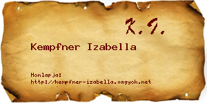 Kempfner Izabella névjegykártya